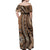 Personalized Tonga Ngatu Off Shoulder Maxi Dress Vintage Brown Manulua Motifs