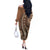 Personalized Tonga Ngatu Off The Shoulder Long Sleeve Dress Vintage Brown Manulua Motifs