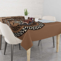 Tonga Ngatu Tablecloth Vintage Brown Manulua Motifs LT7 - Polynesian Pride