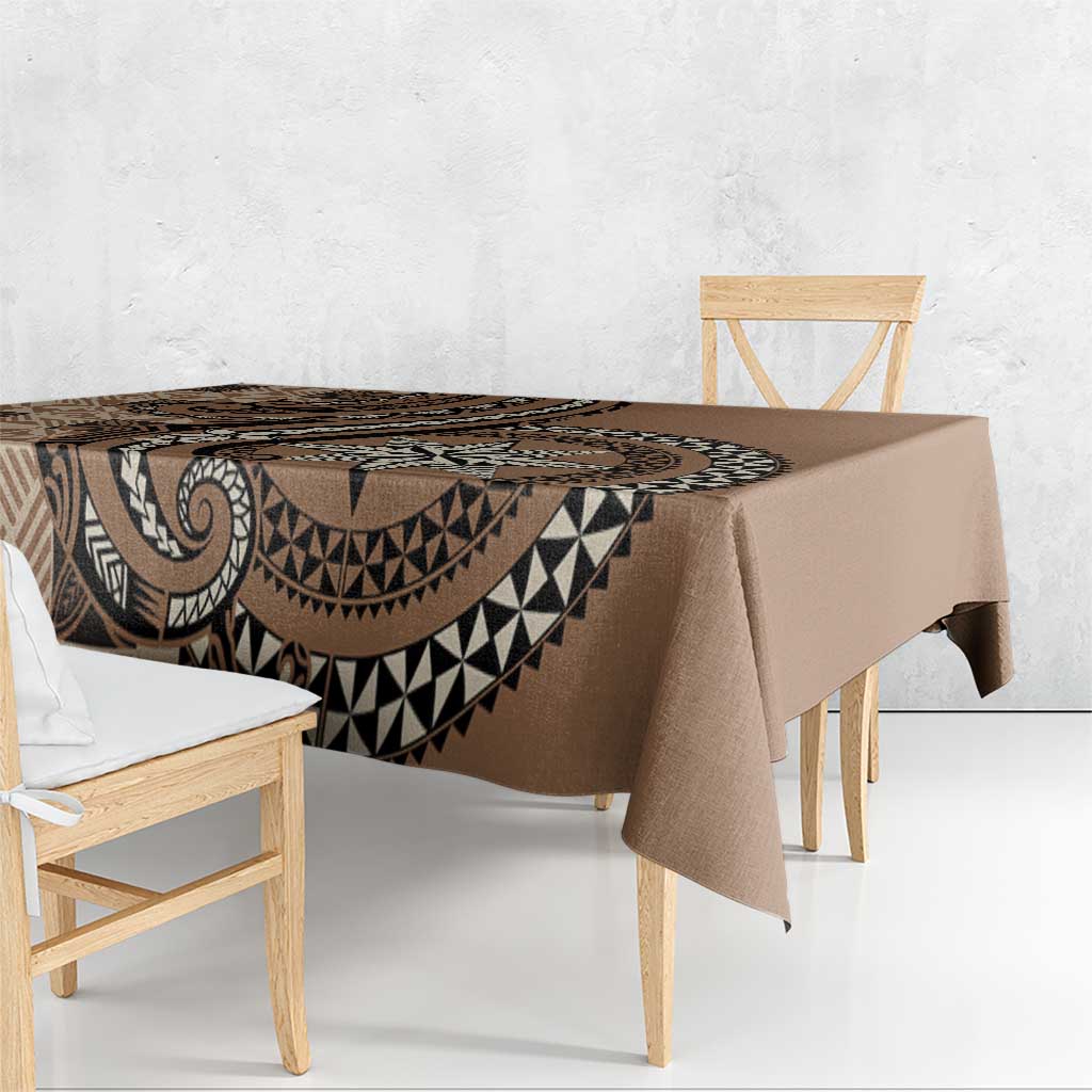 Tonga Ngatu Tablecloth Vintage Brown Manulua Motifs LT7 - Polynesian Pride