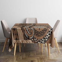 Tonga Ngatu Tablecloth Vintage Brown Manulua Motifs LT7 - Polynesian Pride