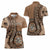 Personalized Tonga Ngatu Women Polo Shirt Vintage Brown Manulua Motifs