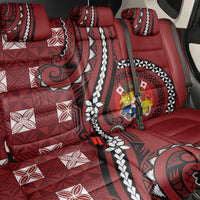 Tonga Ngatu Back Car Seat Cover Iconic Red Manulua Motifs