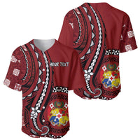 Personalized Tonga Ngatu Baseball Jersey Iconic Red Manulua Motifs