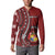 Personalized Tonga Ngatu Button Sweatshirt Iconic Red Manulua Motifs