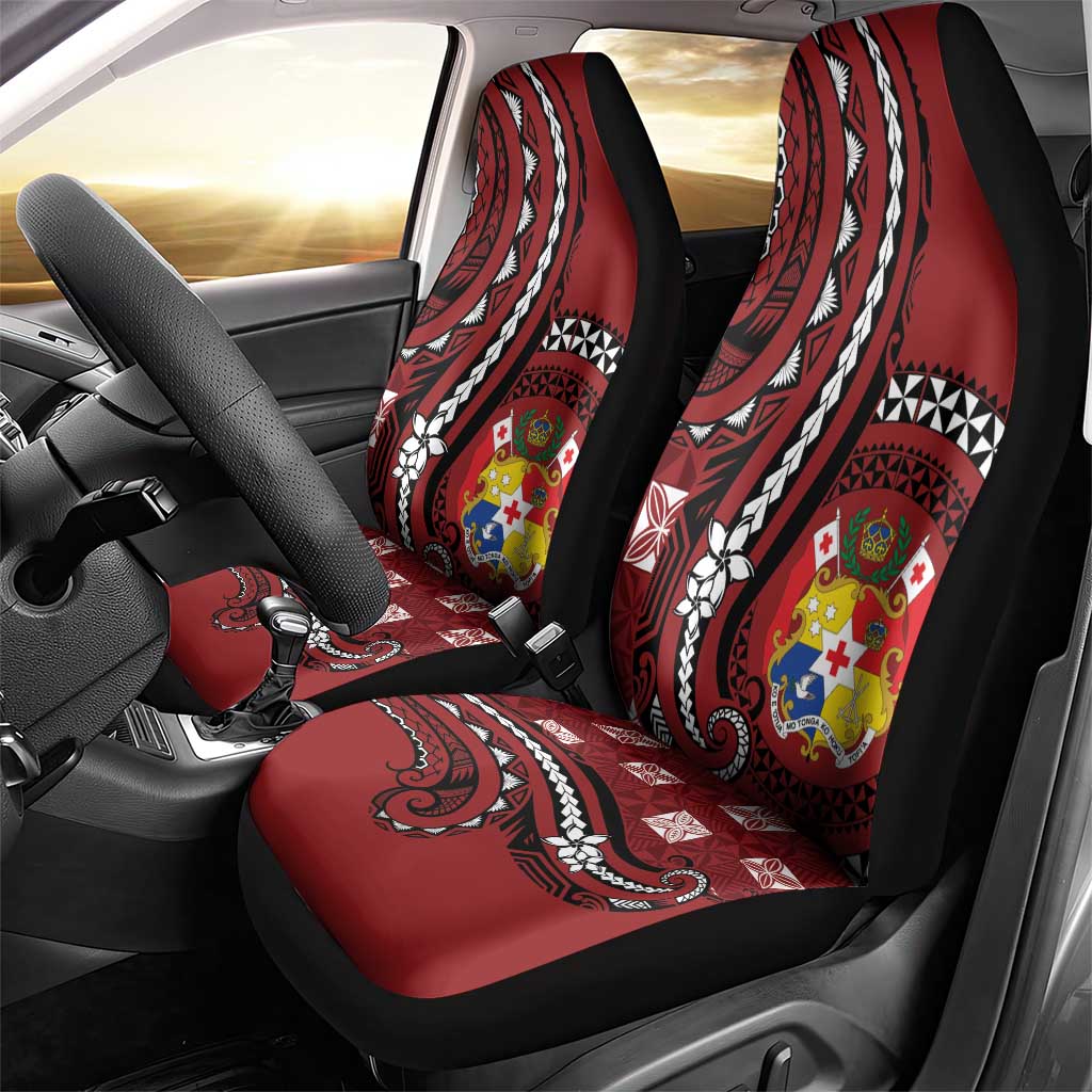 Tonga Ngatu Car Seat Cover Iconic Red Manulua Motifs