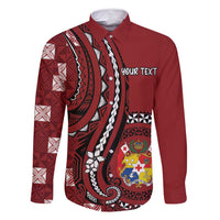 Personalized Tonga Ngatu Family Matching Mermaid Dress and Hawaiian Shirt Iconic Red Manulua Motifs