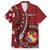 Personalized Tonga Ngatu Family Matching Puletasi and Hawaiian Shirt Iconic Red Manulua Motifs