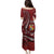 Personalized Tonga Ngatu Family Matching Puletasi and Hawaiian Shirt Iconic Red Manulua Motifs