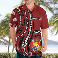 Personalized Tonga Ngatu Hawaiian Shirt Iconic Red Manulua Motifs LT7 - Polynesian Pride