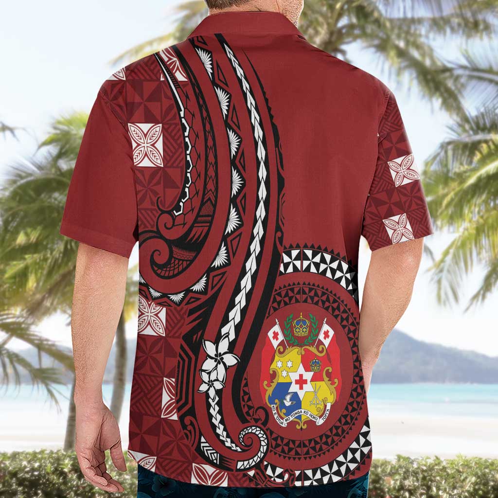 Personalized Tonga Ngatu Hawaiian Shirt Iconic Red Manulua Motifs LT7 - Polynesian Pride