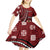 Personalized Tonga Ngatu Kid Short Sleeve Dress Iconic Red Manulua Motifs