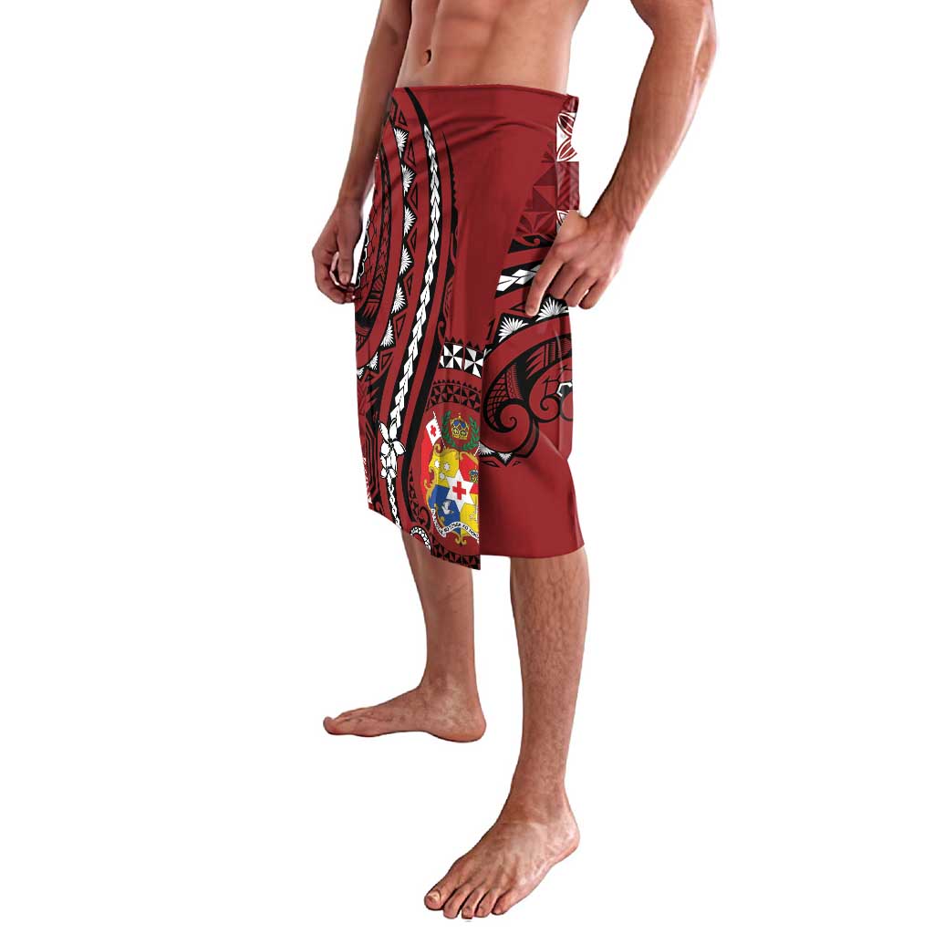 Personalized Tonga Ngatu Lavalava Iconic Red Manulua Motifs