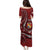 Personalized Tonga Ngatu Puletasi Iconic Red Manulua Motifs