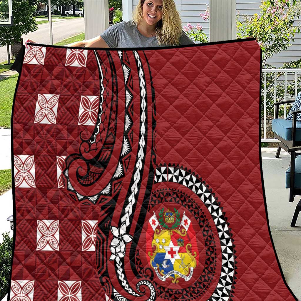 Tonga Ngatu Quilt Iconic Red Manulua Motifs