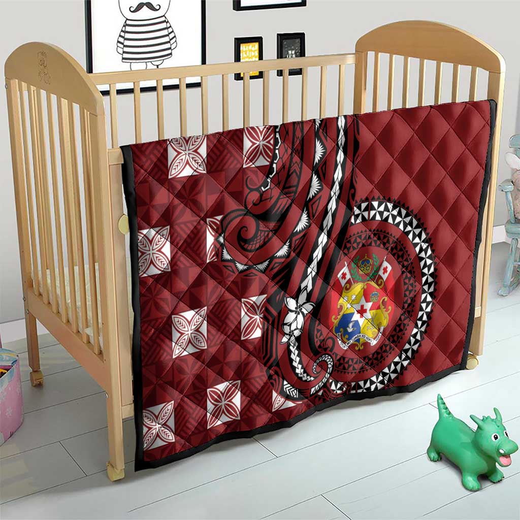 Tonga Ngatu Quilt Iconic Red Manulua Motifs