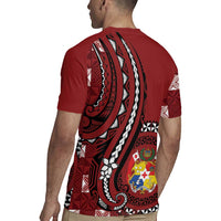 Personalized Tonga Ngatu Rugby Jersey Iconic Red Manulua Motifs