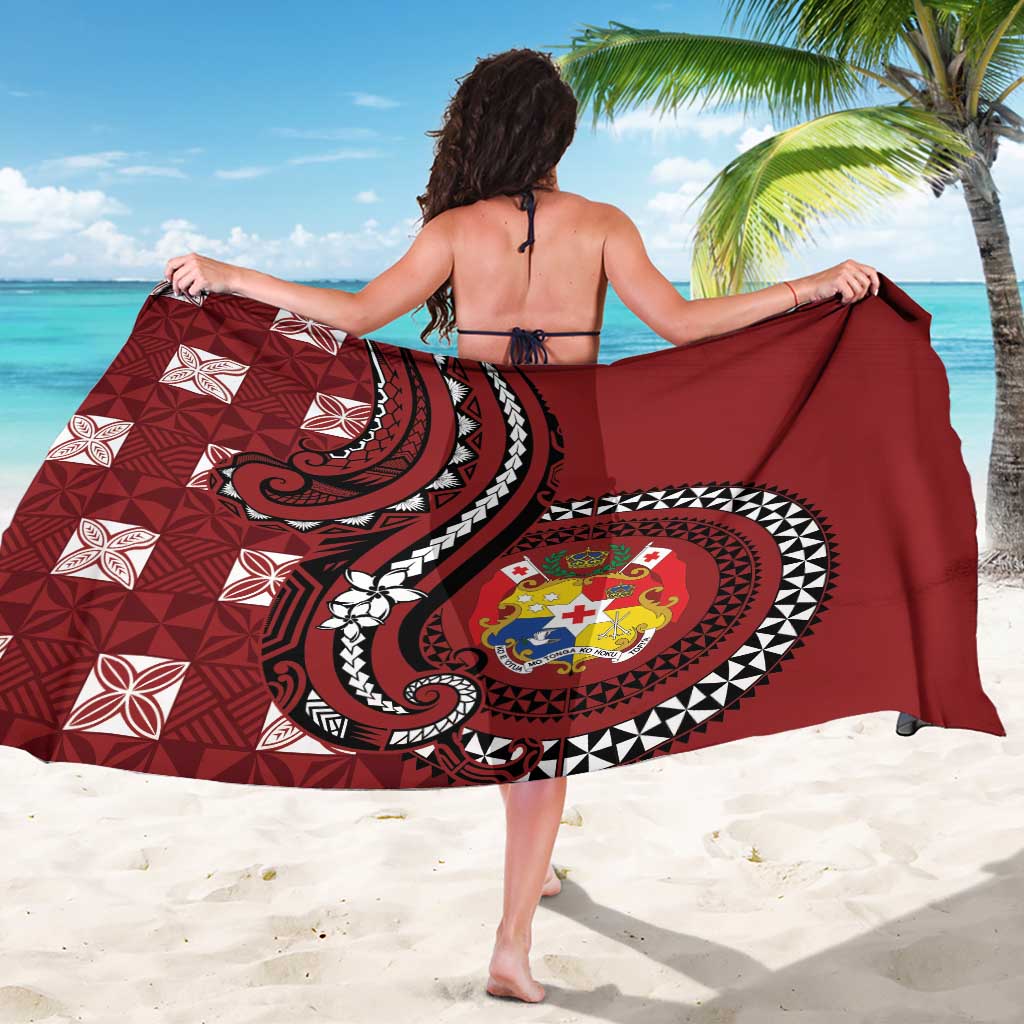 Tonga Ngatu Sarong Iconic Red Manulua Motifs
