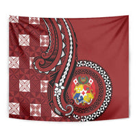 Tonga Ngatu Tapestry Iconic Red Manulua Motifs