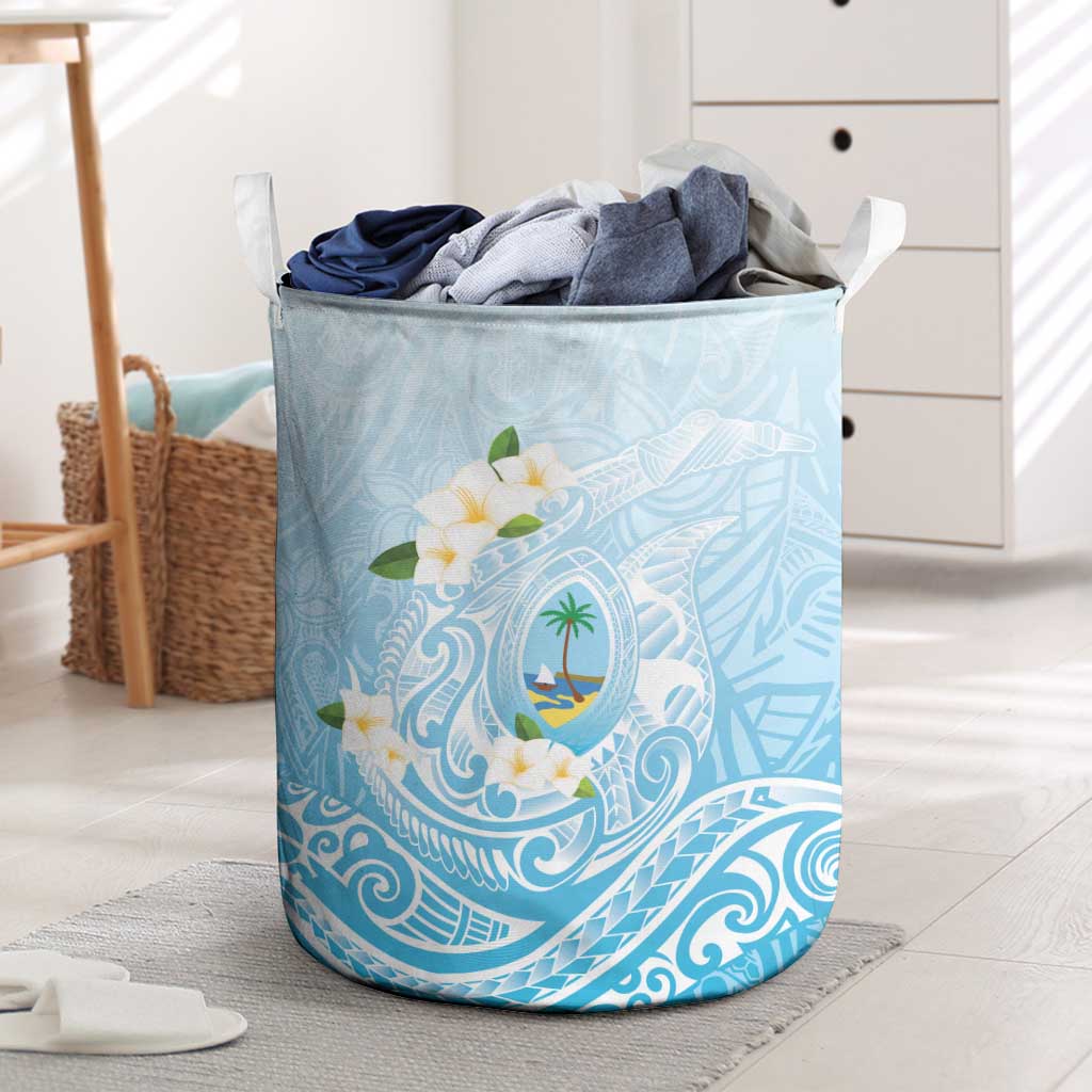 Guam Fishhook Mix Guasali Flowers Laundry Basket Dreaming Turquoise LT7 Turquoise - Polynesian Pride