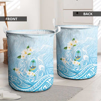 Guam Fishhook Mix Guasali Flowers Laundry Basket Dreaming Turquoise LT7 - Polynesian Pride
