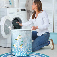 Guam Fishhook Mix Guasali Flowers Laundry Basket Dreaming Turquoise LT7 - Polynesian Pride