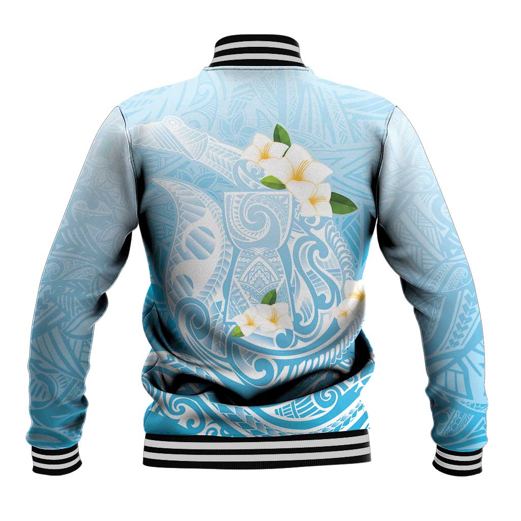 Guam Fishhook Mix Guasali Flowers Baseball Jacket Dreaming Turquoise LT7 - Polynesian Pride