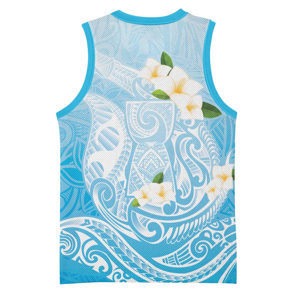 Guam Fishhook Mix Guasali Flowers Basketball Jersey Dreaming Turquoise LT7 - Polynesian Pride