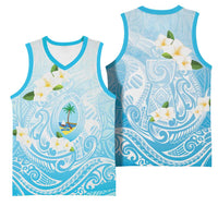 Guam Fishhook Mix Guasali Flowers Basketball Jersey Dreaming Turquoise LT7 - Polynesian Pride