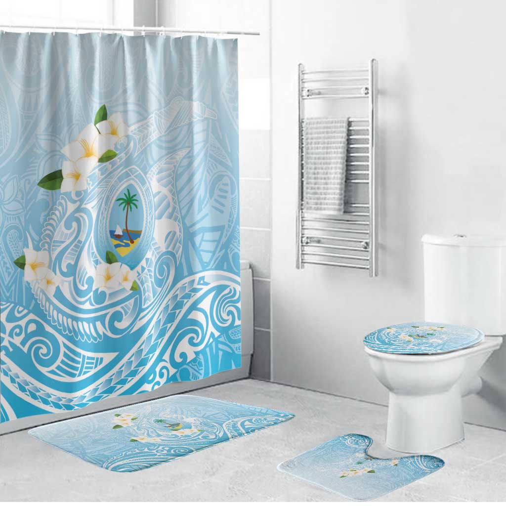 Guam Fishhook Mix Guasali Flowers Bathroom Set Dreaming Turquoise LT7 Bathroom Set (4 pcs) Turquoise - Polynesian Pride
