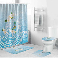 Guam Fishhook Mix Guasali Flowers Bathroom Set Dreaming Turquoise LT7 Bathroom Set (4 pcs) Turquoise - Polynesian Pride