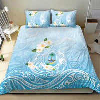 Guam Fishhook Mix Guasali Flowers Bedding Set Dreaming Turquoise LT7 - Polynesian Pride