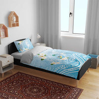 Guam Fishhook Mix Guasali Flowers Bedding Set Dreaming Turquoise LT7 - Polynesian Pride