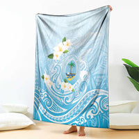 Guam Fishhook Mix Guasali Flowers Blanket Dreaming Turquoise LT7 - Polynesian Pride