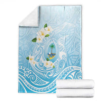 Guam Fishhook Mix Guasali Flowers Blanket Dreaming Turquoise LT7 - Polynesian Pride