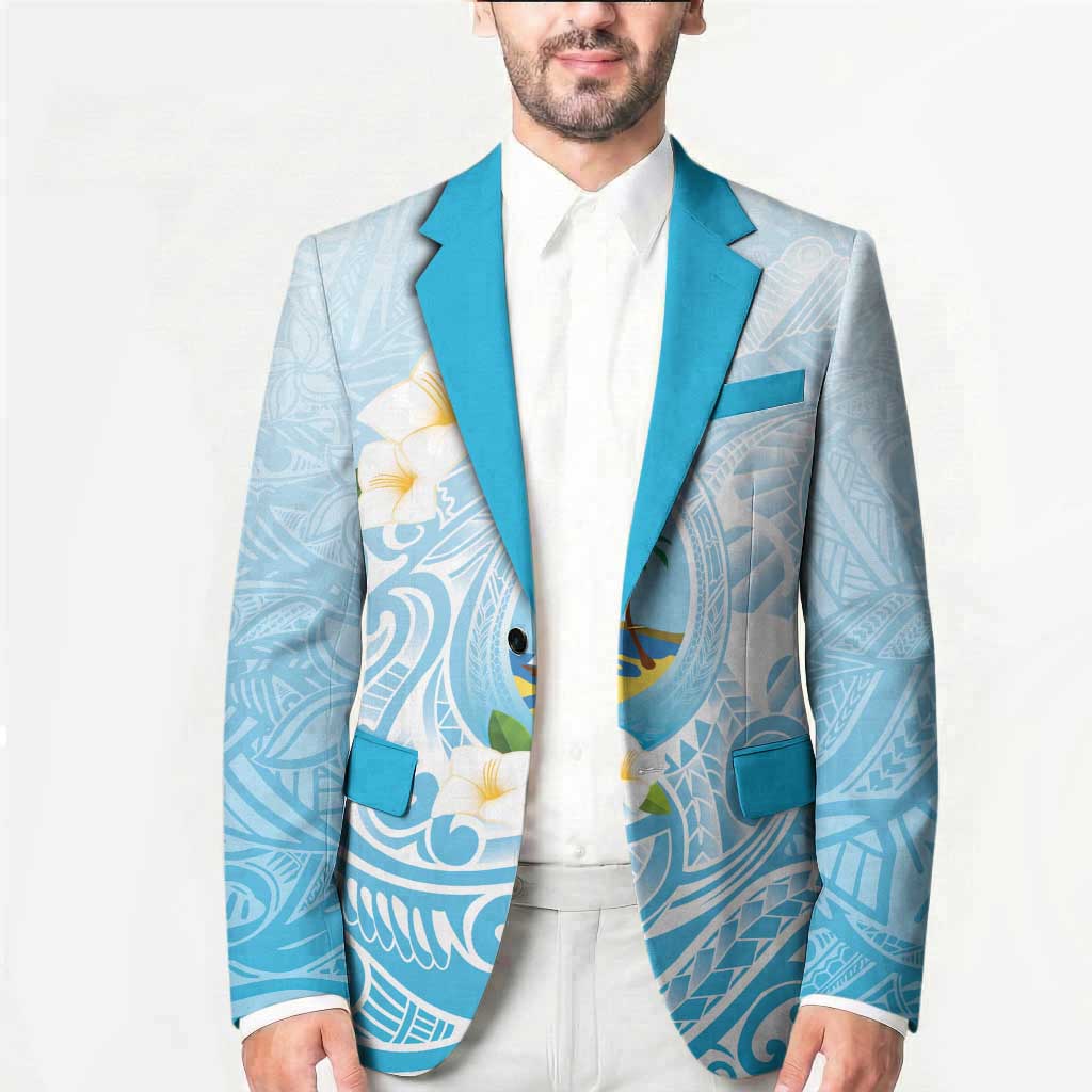 Guam Fishhook Mix Guasali Flowers Blazer Dreaming Turquoise LT7 - Polynesian Pride