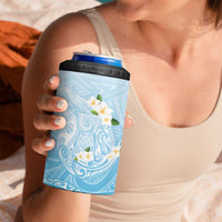 Guam Fishhook Mix Guasali Flowers 4 in 1 Can Cooler Tumbler Dreaming Turquoise LT7 - Polynesian Pride
