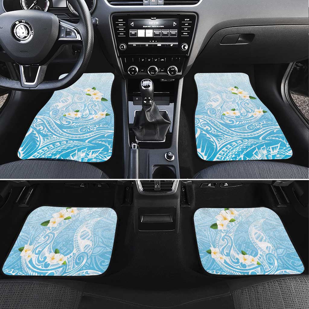 Guam Fishhook Mix Guasali Flowers Car Mats Dreaming Turquoise LT7 Set 4pcs Turquoise - Polynesian Pride