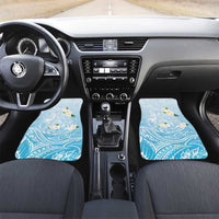 Guam Fishhook Mix Guasali Flowers Car Mats Dreaming Turquoise LT7 Set 2pcs - Front Turquoise - Polynesian Pride