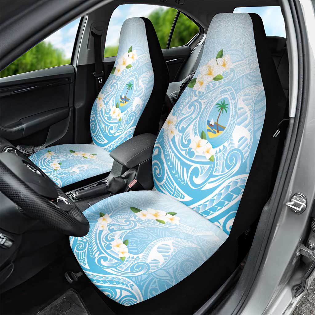 Guam Fishhook Mix Guasali Flowers Car Seat Cover Dreaming Turquoise LT7 - Polynesian Pride