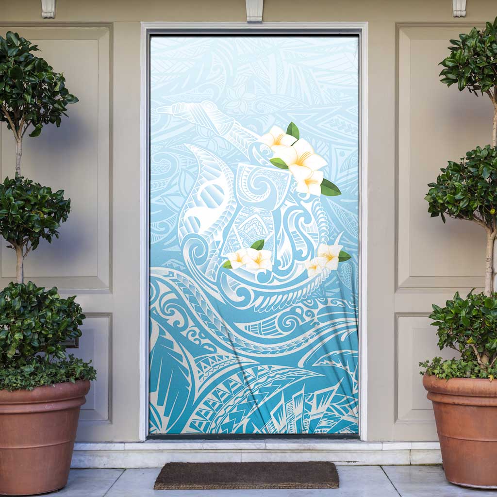 Guam Fishhook Mix Guasali Flowers Door Cover Dreaming Turquoise