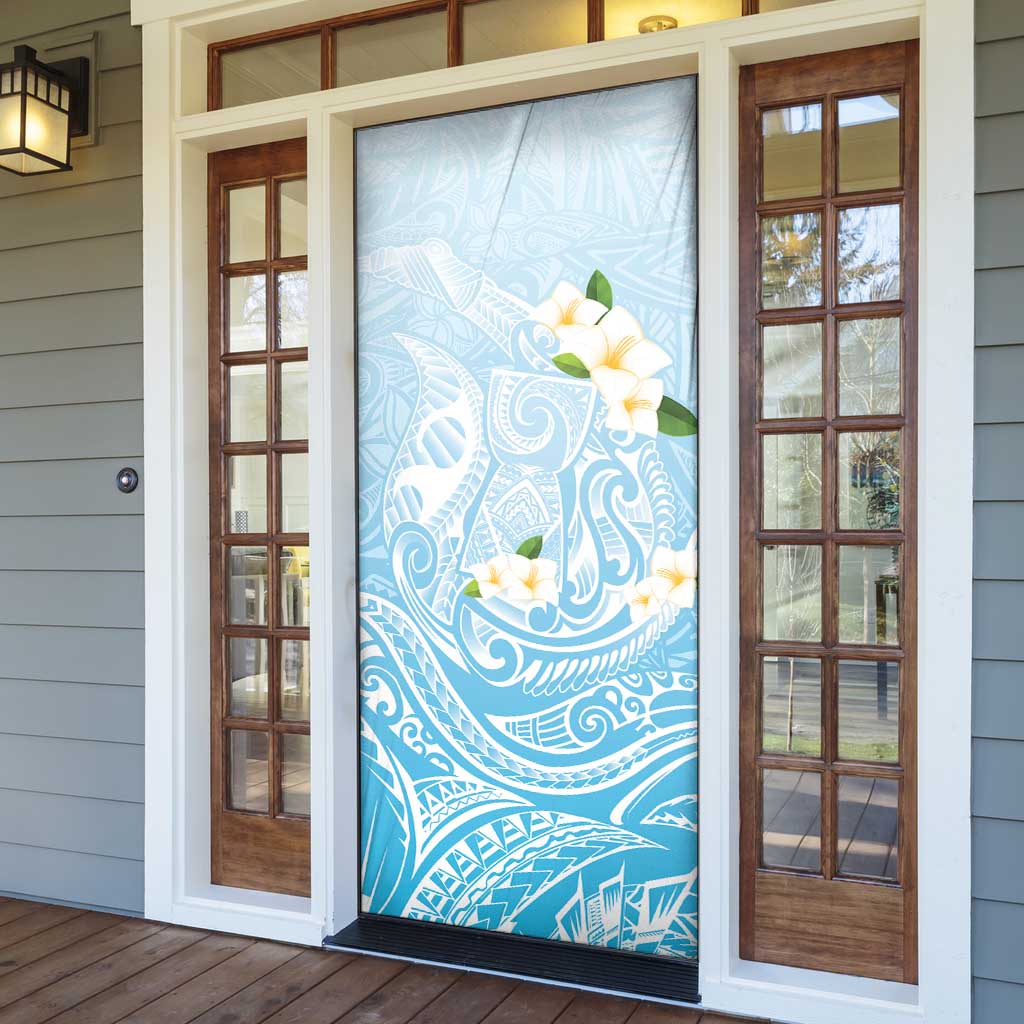 Guam Fishhook Mix Guasali Flowers Door Cover Dreaming Turquoise
