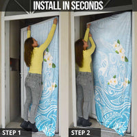 Guam Fishhook Mix Guasali Flowers Door Cover Dreaming Turquoise
