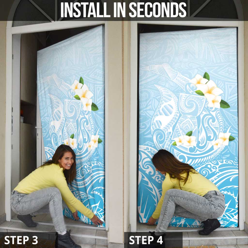 Guam Fishhook Mix Guasali Flowers Door Cover Dreaming Turquoise