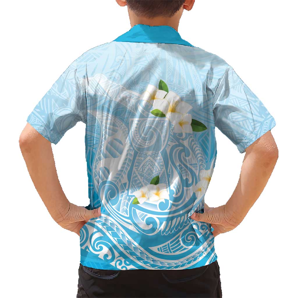 Guam Fishhook Mix Guasali Flowers Family Matching Off Shoulder Maxi Dress and Hawaiian Shirt Dreaming Turquoise