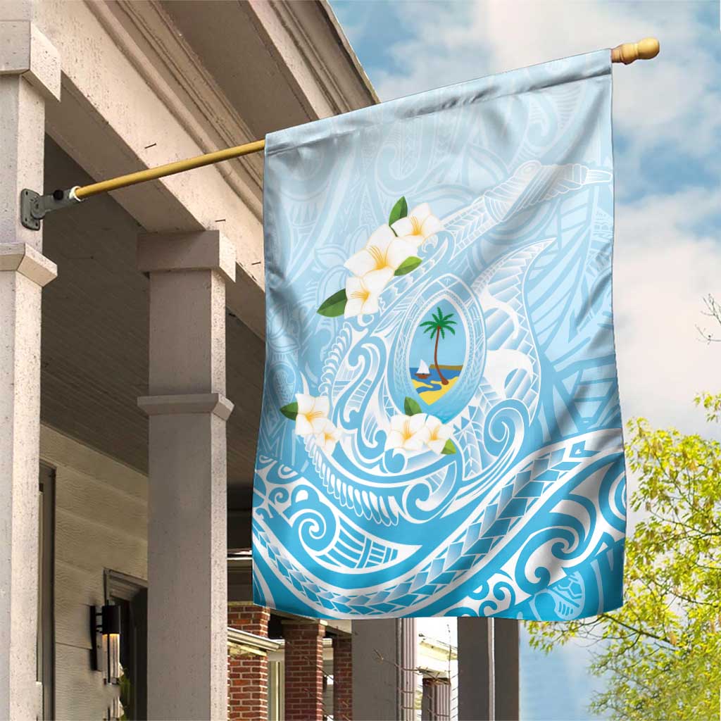 Guam Fishhook Mix Guasali Flowers Garden Flag Dreaming Turquoise LT7 House Flag Turquoise - Polynesian Pride