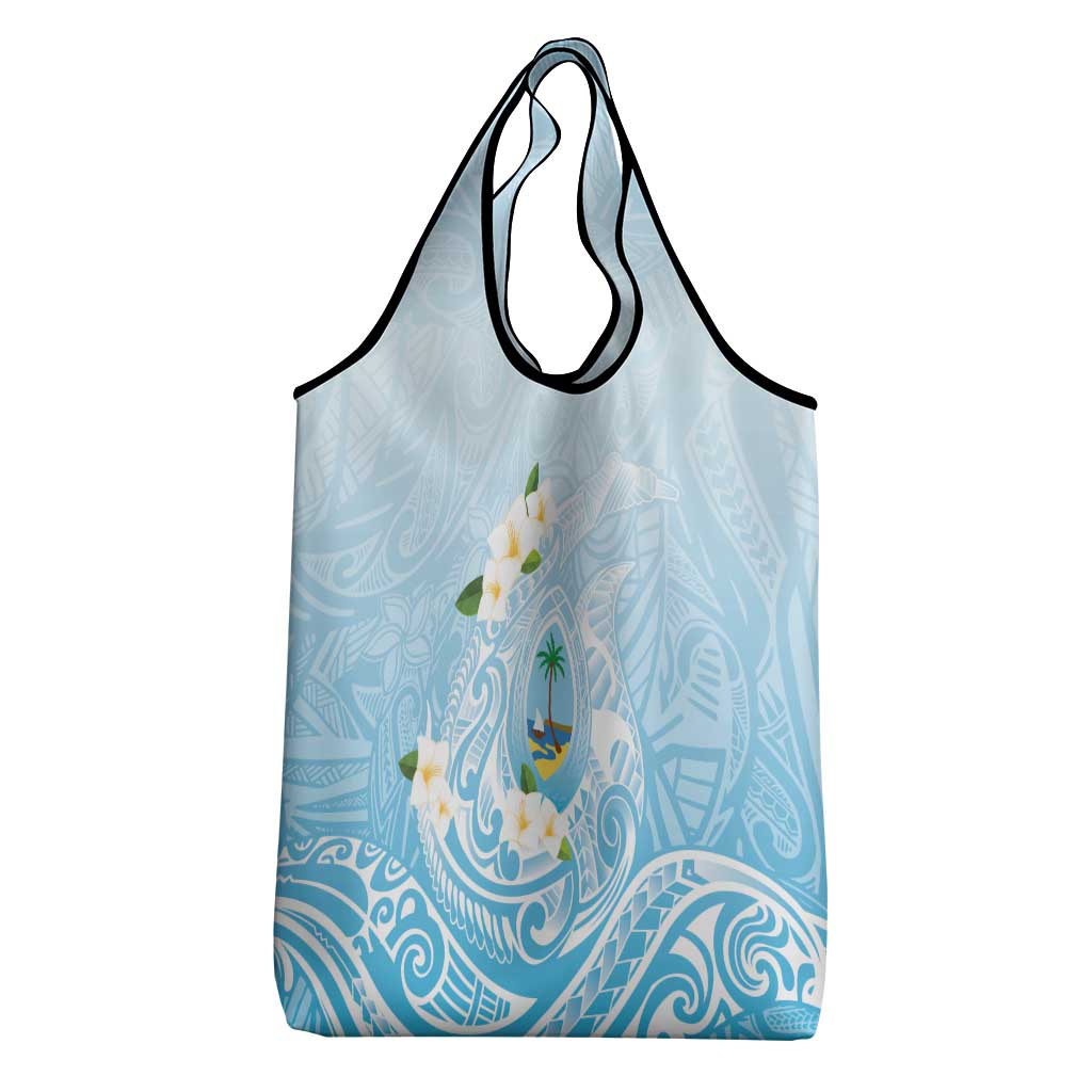 Guam Fishhook Mix Guasali Flowers Grocery Bag Dreaming Turquoise LT7 - Polynesian Pride