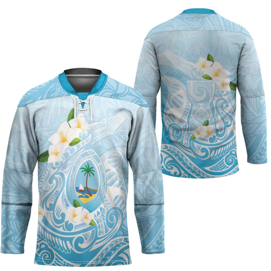 Guam Fishhook Mix Guasali Flowers Hockey Jersey Dreaming Turquoise LT7 - Polynesian Pride