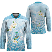 Guam Fishhook Mix Guasali Flowers Hockey Jersey Dreaming Turquoise LT7 - Polynesian Pride