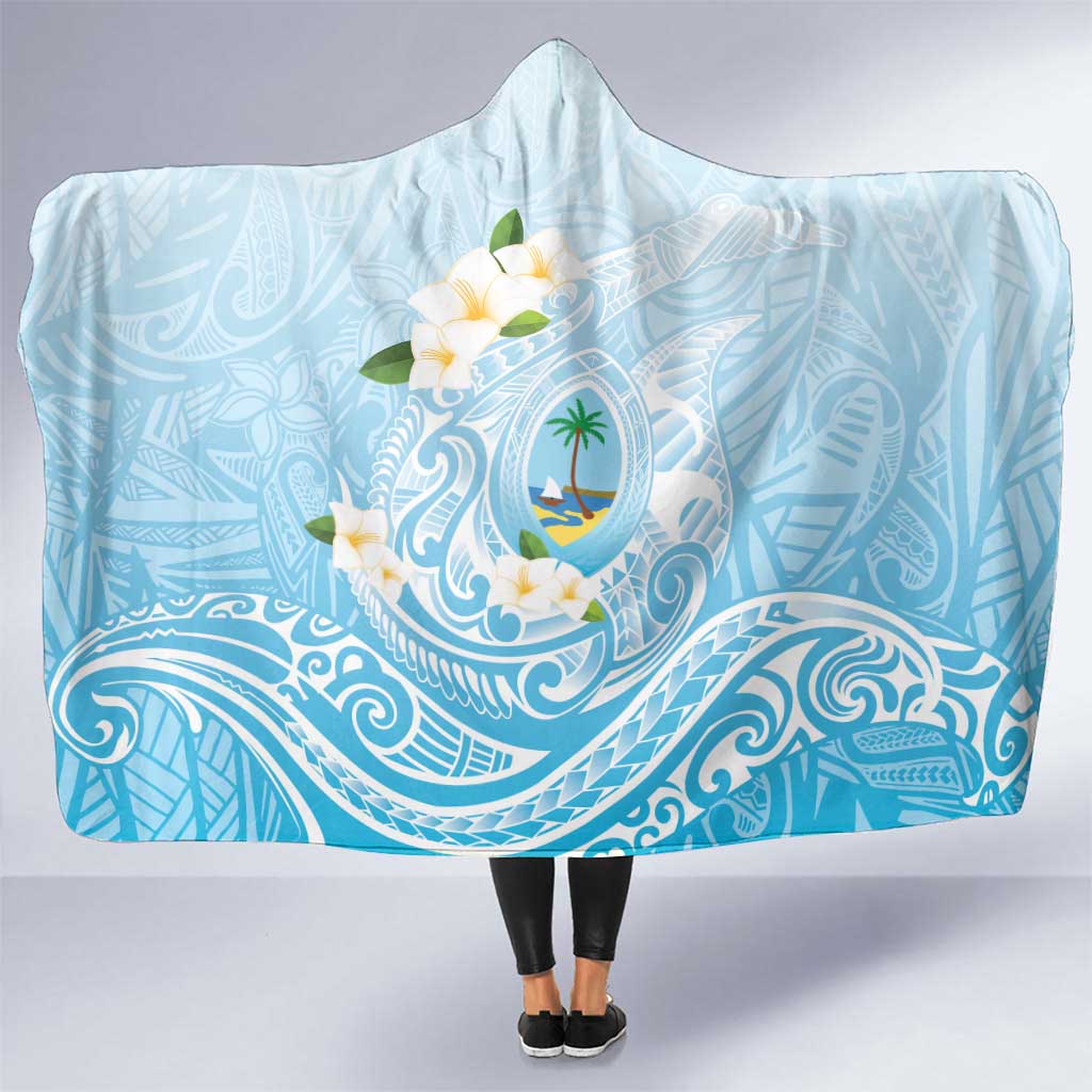 Guam Fishhook Mix Guasali Flowers Hooded Blanket Dreaming Turquoise LT7 One Size Turquoise - Polynesian Pride